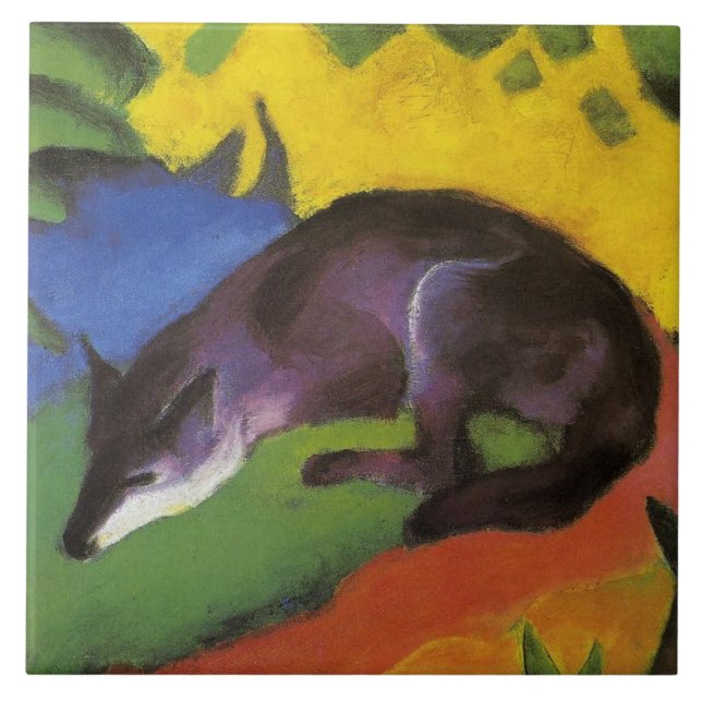 Blue Fox (by Franz Marc) Tile (Front)