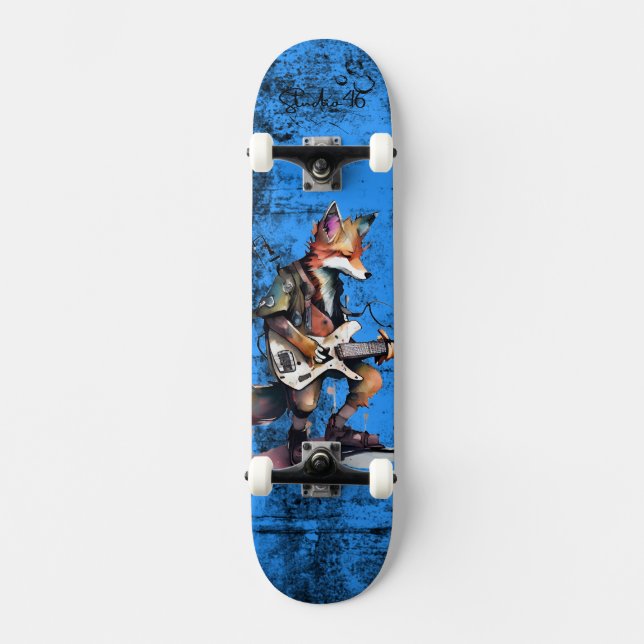 Blue Fox Guitar Skateboard (Front)