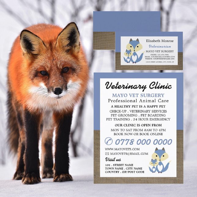 Blue Fox, Veterinarian, Veterinary Service Flyer (Creator Uploaded)