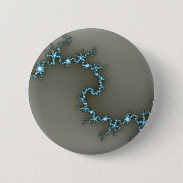 Blue - Fractal 6 Cm Round Badge (Front)