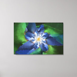 Blue Fractal Flower Canvas Print
