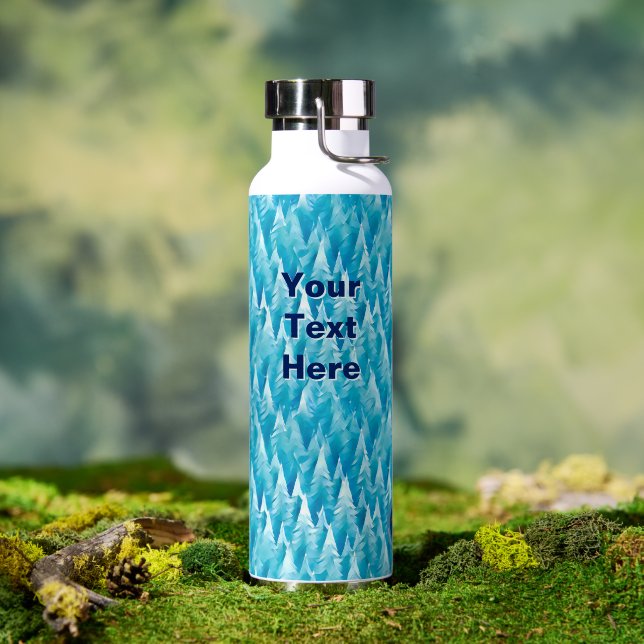 Blue Fractal Forest Can Cooler Water Bottle (Outdoor (Rotated))