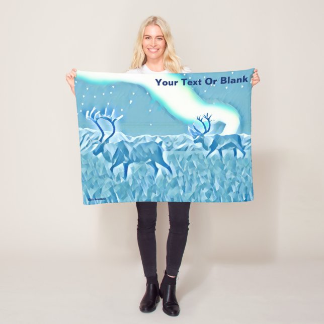Blue Fractal Forest Fleece Blanket (In Situ)