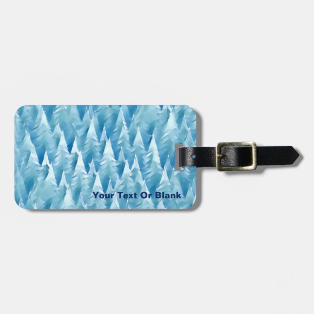Blue Fractal Forest Luggage Tag (Front Horizontal)