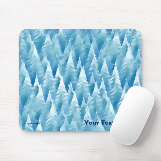 Blue Fractal Forest Mouse Mat (With Mouse)