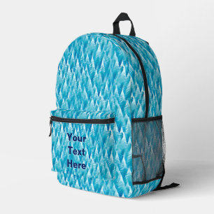 Blue Fractal Forest Printed Backpack