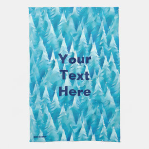 Blue Fractal Forest Tea Towel