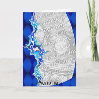 Blue fractal Greetings Card