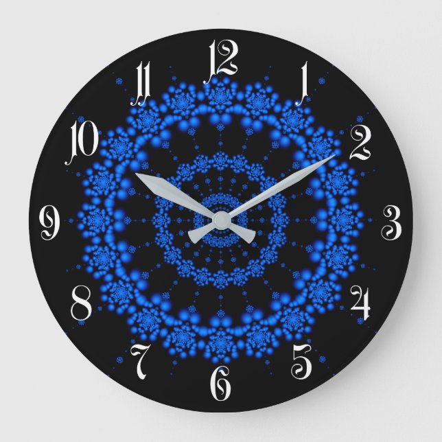 Blue fractal large clock (Front)