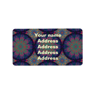 Blue Fractal Pattern Label