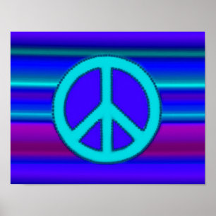 Blue Fractal & Peace Sign