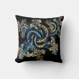 Blue Fractal  Style Cushion
