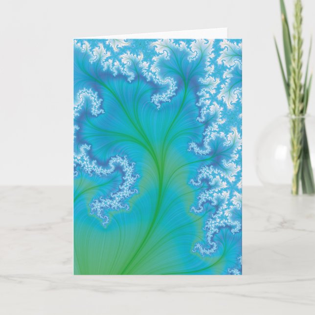 Blue Fractal Tree Card (Front)