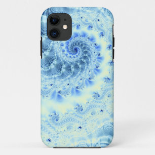 Blue Fractal Vortex iPhone 11 Case