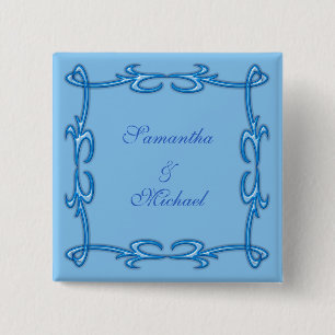 Blue frame 15 cm square badge