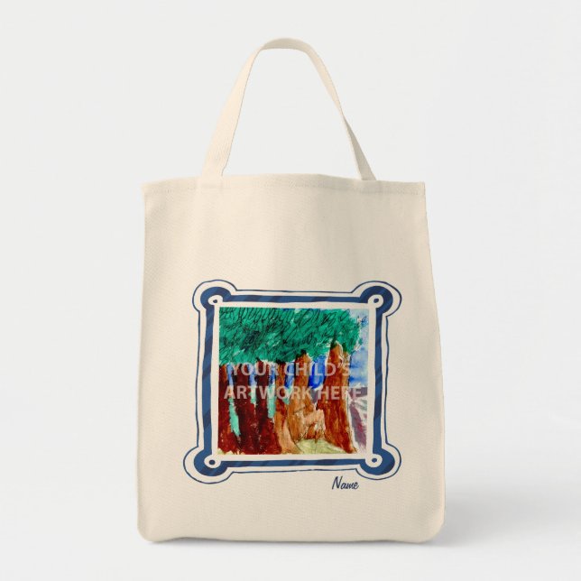 Blue Frame Grocery Tote  $15.95 Bag (Front)