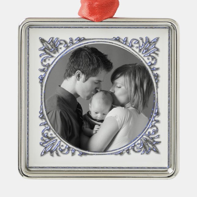 Blue Frame Metal Tree Decoration (Front)