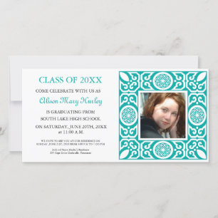 Blue Frame - Photo Graduation Party Invites