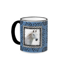 Blue Framed Horse Mug