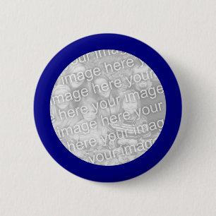 Blue Framed Round Photo Button