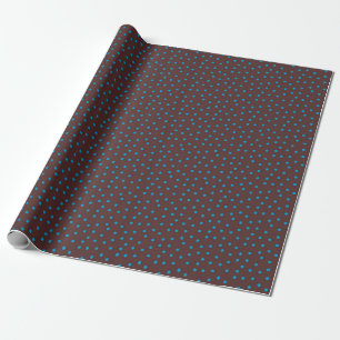 Blue free style dots on brown wrapping paper