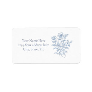 Blue French Address Label