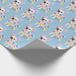 Blue French Bulldog Cute  Wrapping Paper