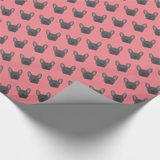 Blue French Bulldog Wrapping Paper (Corner)