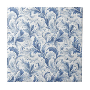 Blue French Country Toile Pattern  Tile