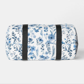 Blue French Floral Duffle Bag