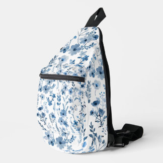 Blue French Floral Sling Bag
