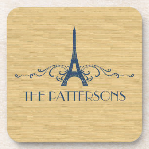 Blue French Flourish Coaster Set