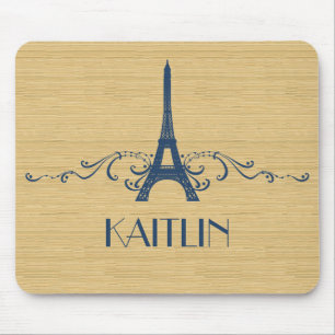 Blue French Flourish Mousepad