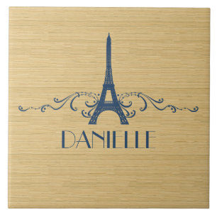 Blue French Flourish Tile