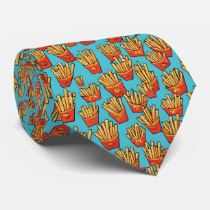  Blue French Fries Neck Tie 