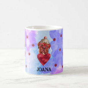 Blue French Mastiff Valentine's Day Gift Dog Coffee Mug
