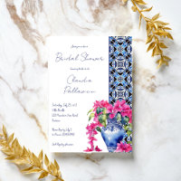 Blue French Tiles Bougainvillea bridal shower