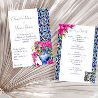 Blue French Tiles Bougainvillea elegant wedding 