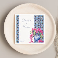 Blue French Tiles Bougainvillea elegant wedding