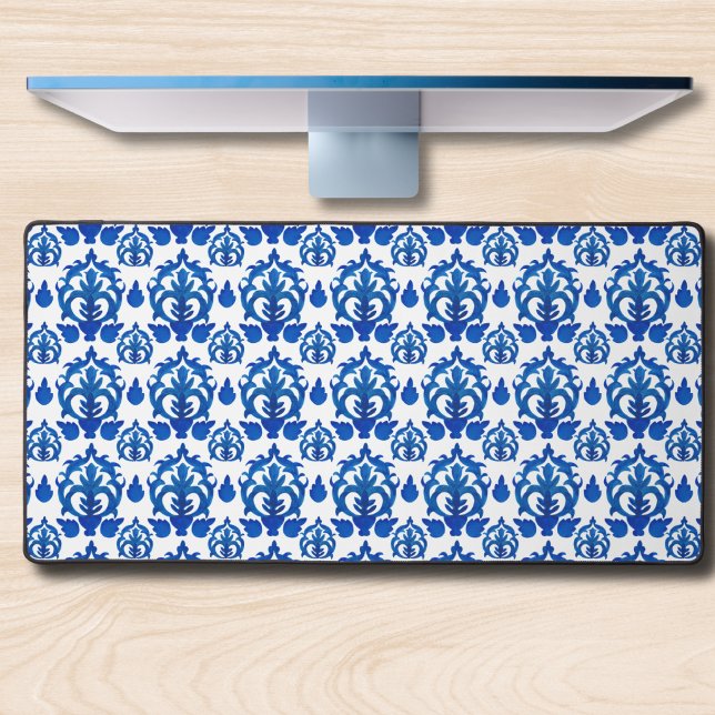 Blue French Toile Pattern Desk Mat (Creator Uploaded)
