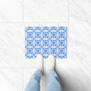Blue French Toile Pattern Doormat