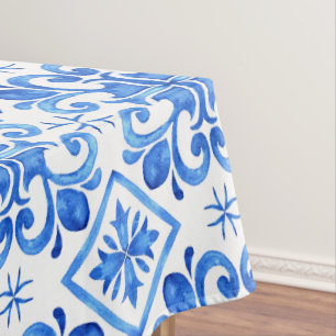 Blue French Toile Pattern Tablecloth