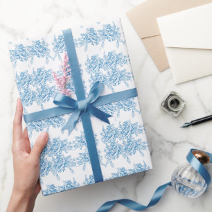 Blue French Toile Pattern Wrapping Paper