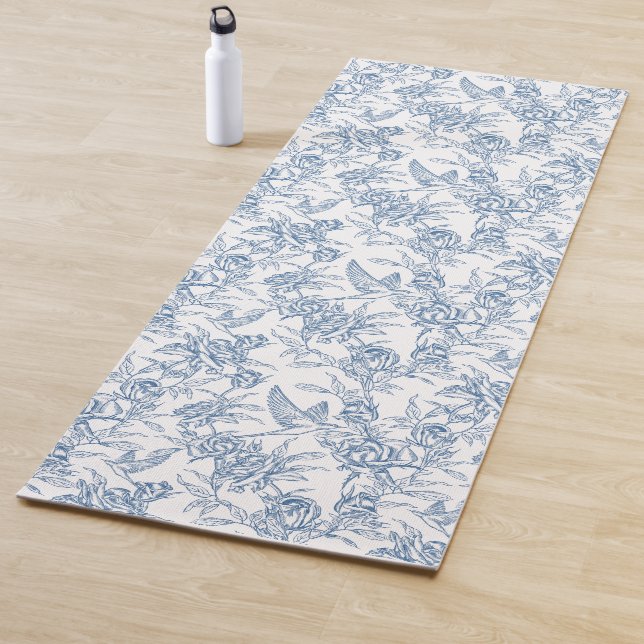 Blue French Toile Yoga Mat (In Situ)