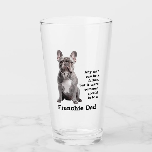 Blue Frenchie Dad Glass (Front)