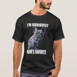 Blue Frenchie Mom's Favorite French Bulldog Mother T-Shirt
