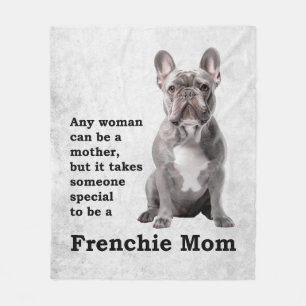 Blue Frenchie Mum Fleece Blanket