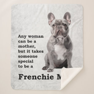 Blue Frenchie Mum Sherpa Blanket