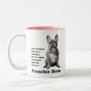 Blue Frenchie Mum Two-Tone Coffee Mug