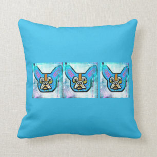 Blue Frenchie Pillow